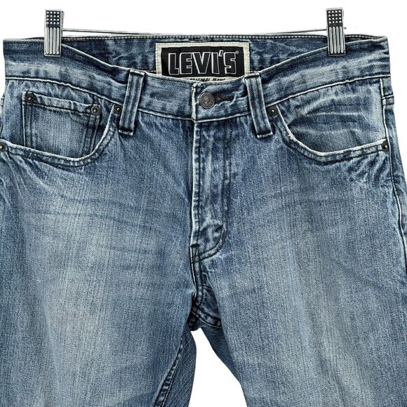 Levi's 514 Men Blue Straight Slim Jeans W32 L32 Red Tab 5 Pocket Zip 100% Cotton - Picture 3 of 10